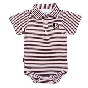 Florida State Seminoles FSU Garb Infant Carson Polo Bodysuit - Garnet/White